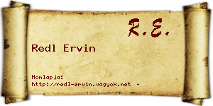 Redl Ervin névjegykártya